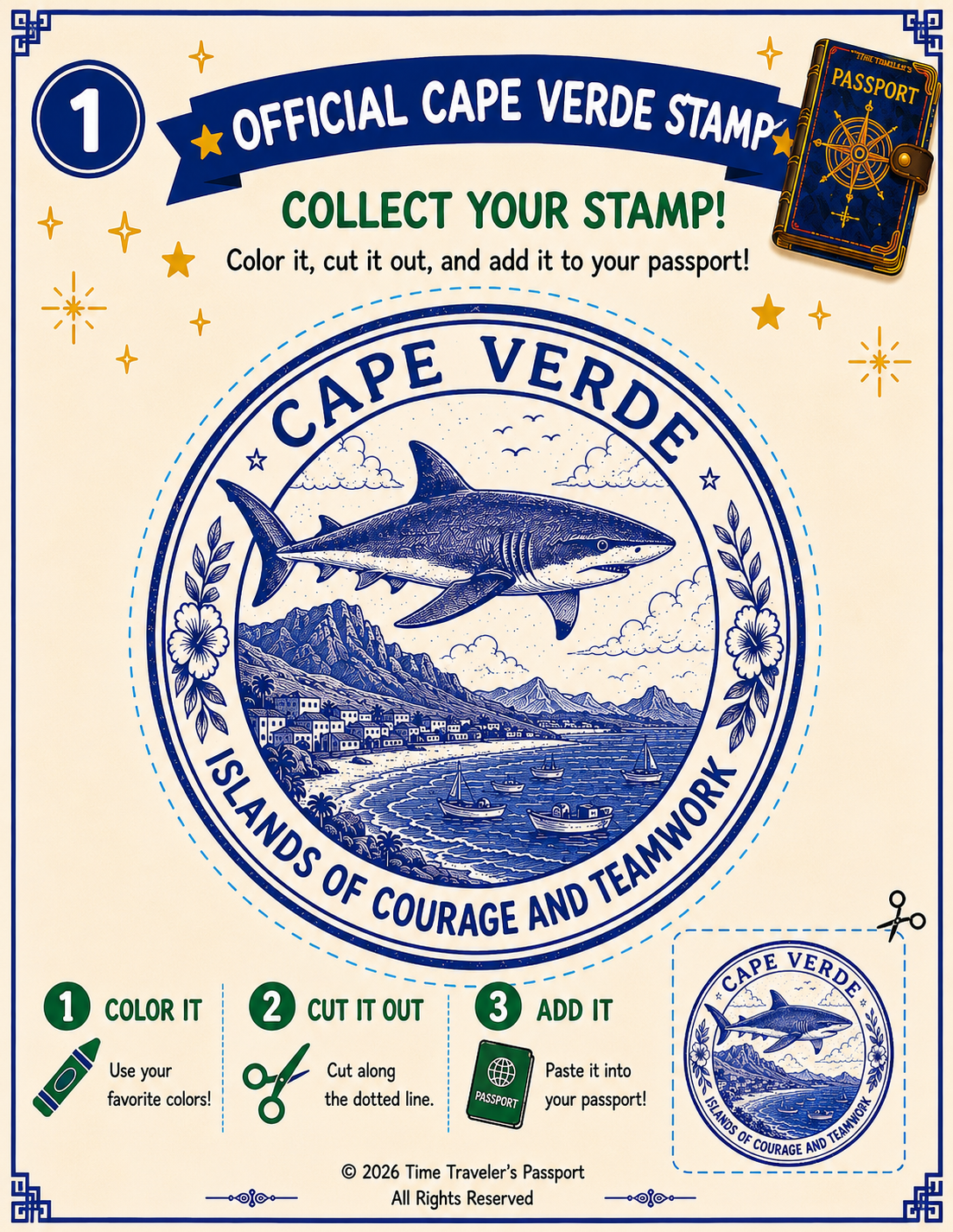 🆓 Free Cape Verde Passport Stamp (English)